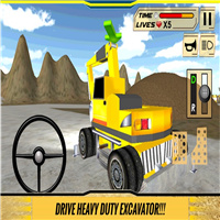 沙挖掘机起重机和翻斗车模拟器游戏App下载效果预览图